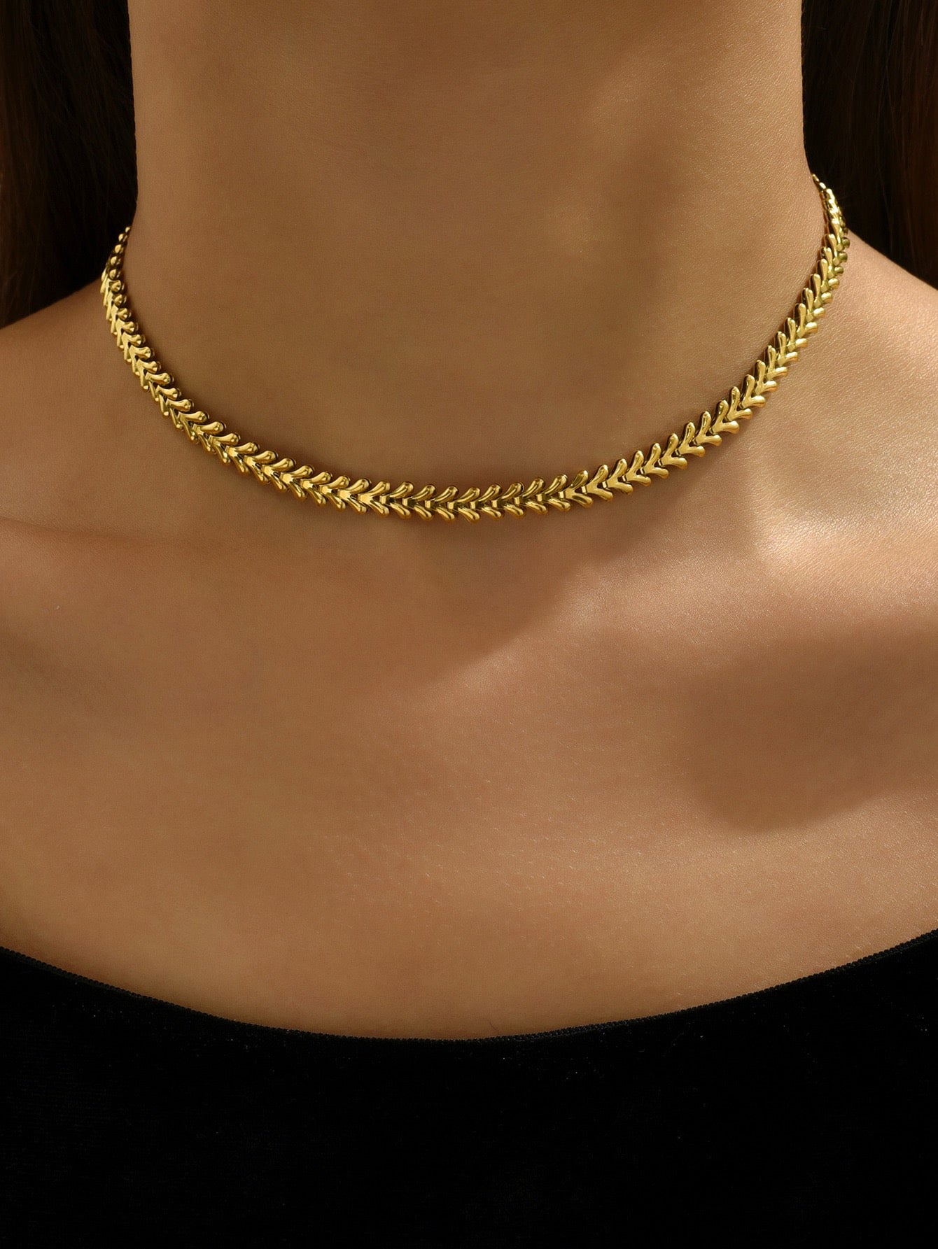 Collier torsadé simple or plaqué 18k
