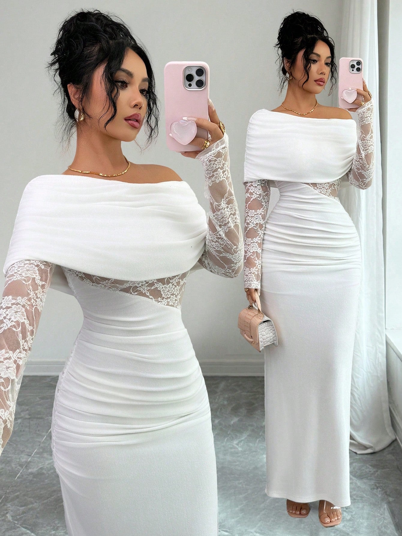 Robe blanche sexy et élégante