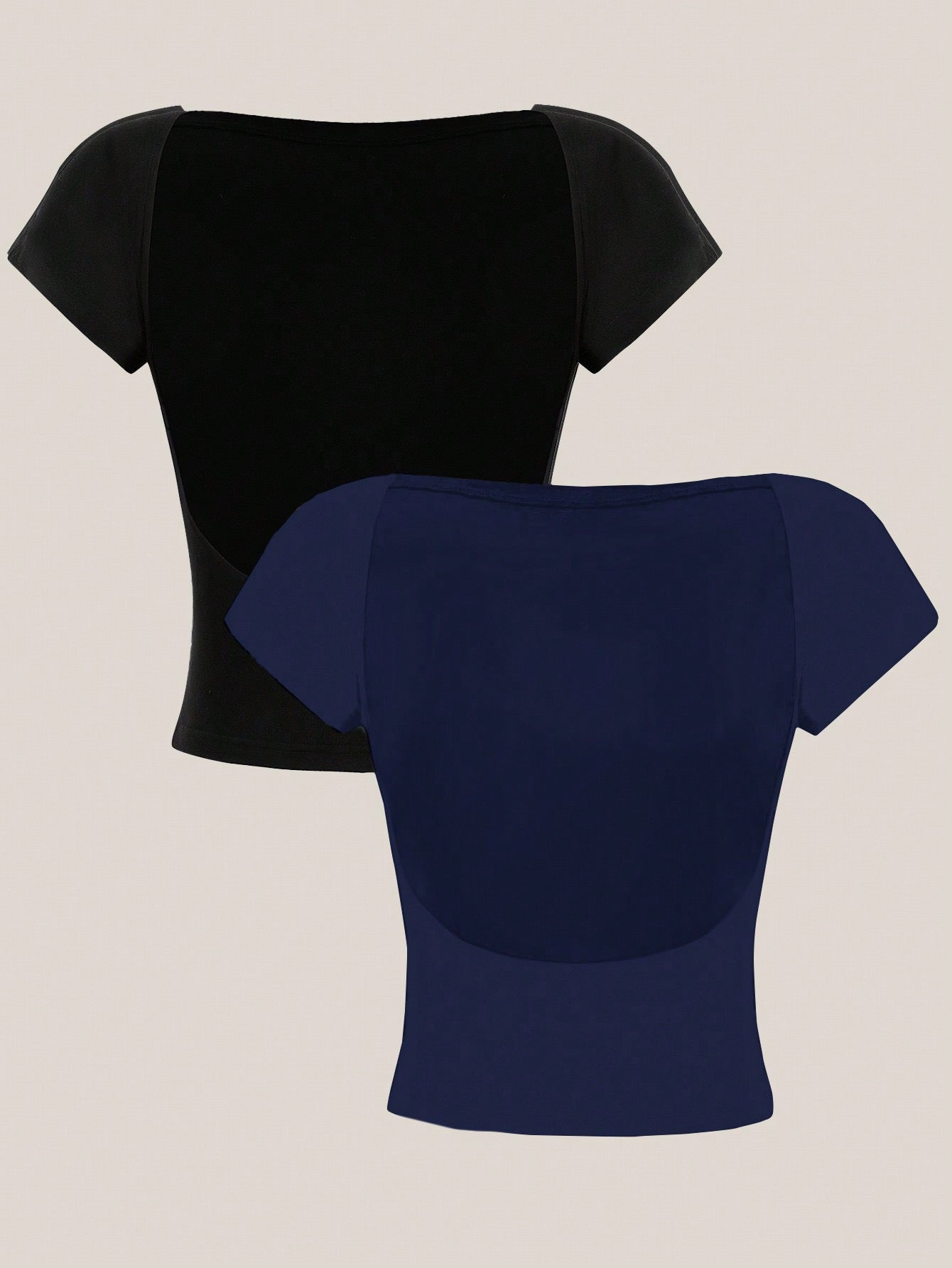 Haut 2 pcs manche courte dos nu