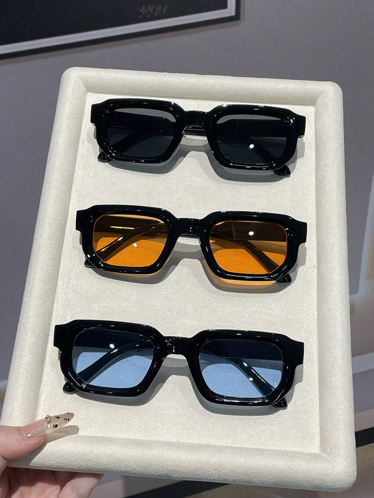 3 Paires - Lunettes De Mode Carrées Rétro Pour Hommes, Lunettes De Style Petit Cadre, I