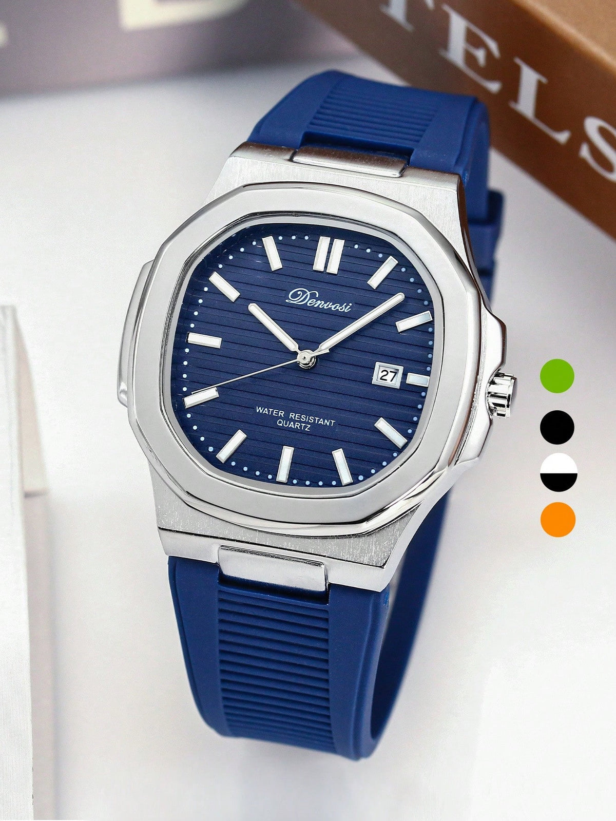 DENVOSI Montre à quartz classique d’affaires imperméable à la date lumineuse pour hommes