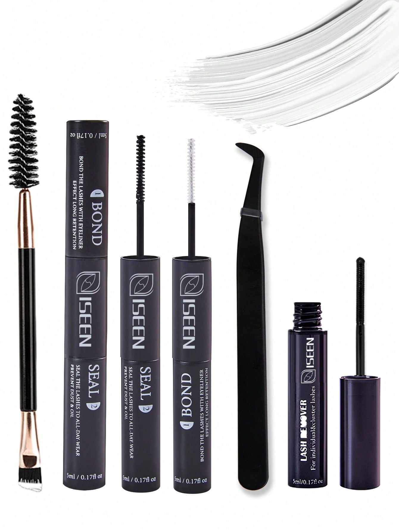 Ensemble colle brosse et accessoires pour faux cils