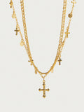Collier en croix 2en 1 or 18k