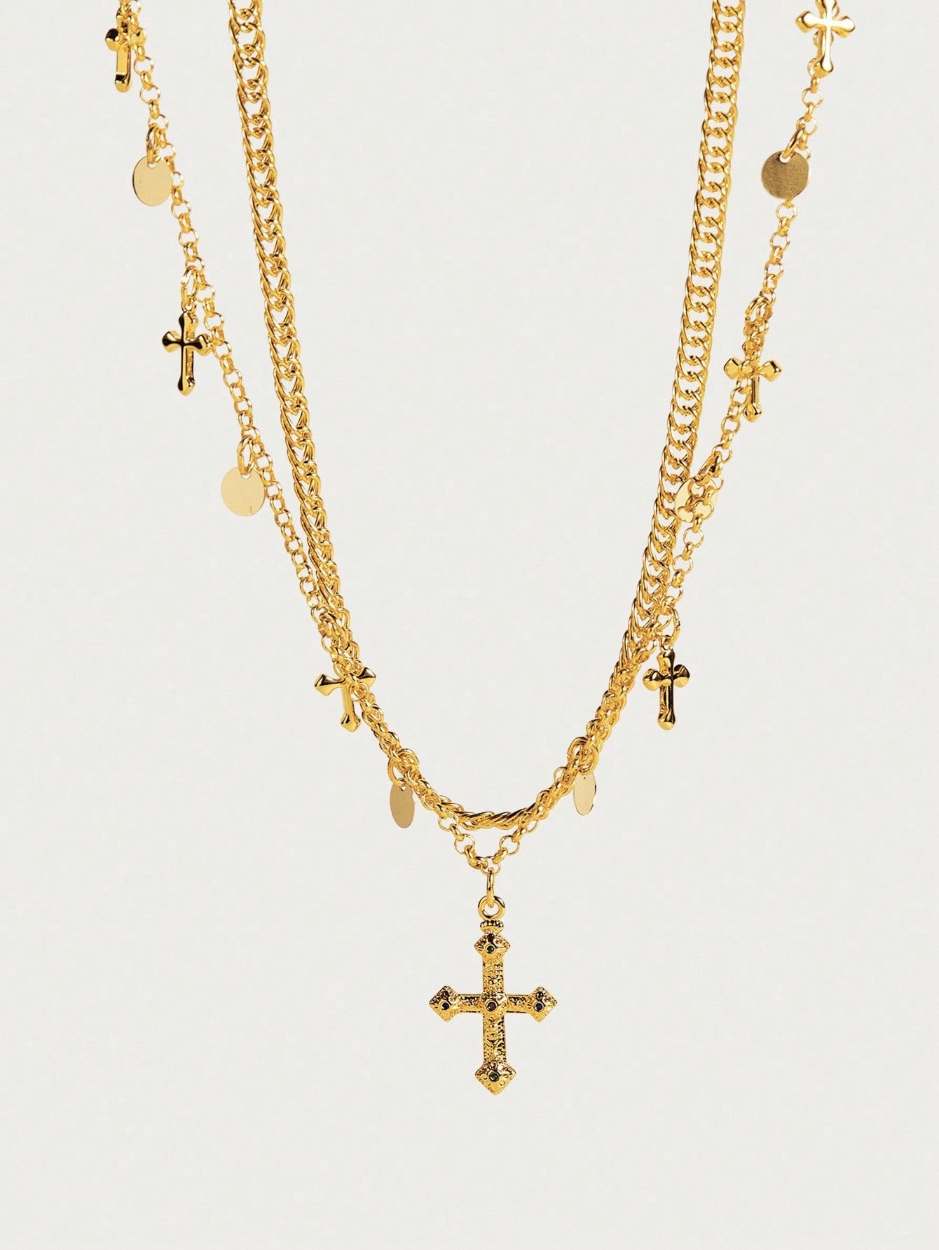 Collier en croix 2en 1 or 18k